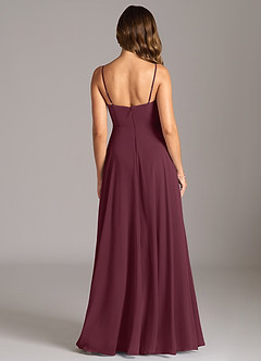Azazie Amani Bridesmaid Dresses Cabernet A-Line Pleated Chiffon Dress image2