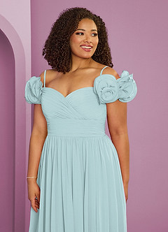 Barbie ♥ Azazie Bridesmaid Dresses Mist A-Line Off the Shoulder Chiffon Convertible Dress image9