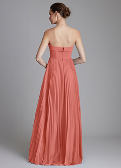 Azazie Mariana Bridesmaid Dresses Salmon Pink A-Line Strapless Chiffon Dress image7