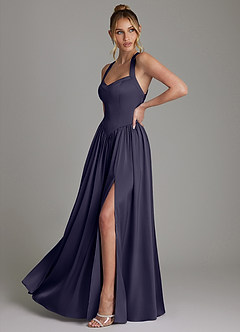 Azazie Francis Bridesmaid Dresses Stormy A-Line Corset Stretch Satin Dress image5