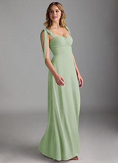 Azazie Lizet Bridesmaid Dresses Dusty Sage A-Line Sweetheart Neckline Chiffon Dress image3