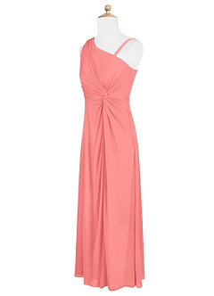 Azazie Brooke Junior Abito A-Line in Maglia Plissettato Corallo image7