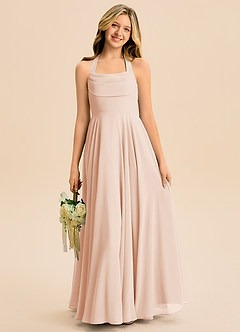 Azazie Kady Junior English Rose A-Line Sweetheart Neckline Chiffon Dress image4