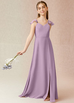 Azazie Everett Junior Wisteria A-Line Chiffon Dress image2