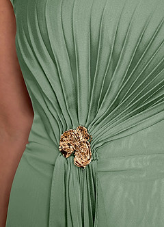 Azazie Dinanta Mother of the Bride Dresses Matcha Column Pleated Chiffon Dress image8