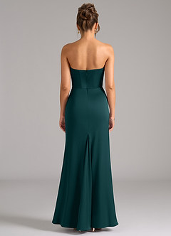 Azazie Debby Bridesmaid Dresses Pine Mermaid Strapless Stretch Satin Convertible Dress image7