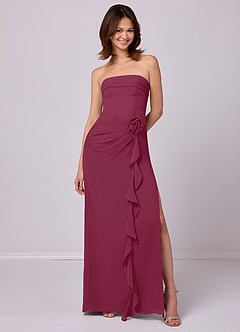 Barbie ♥ Azazie Bridesmaid Dresses Mulberry Sheath Strapless Chiffon Convertible Dress image1