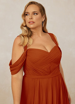 Christian Siriano Bridal for Azazie 1013 Bridesmaid Dresses Paprika A-Line Off the Shoulder Chiffon Dress image14