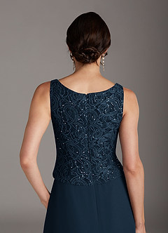 Azazie Cornelia Mother of the Bride Dresses Dark Navy Sheath Square Neckline Sequins Chiffon Dress image12