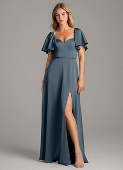 Azazie Chloe Bridesmaid Dresses Twilight A-Line Sweetheart Neckline Stretch Satin Dress image4