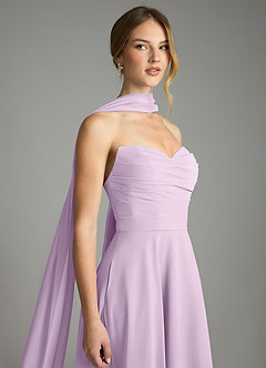 Azazie Ayla Abiti da Damigella Abito A-Line in Chiffon Scollo a Cuore Lilla Glassato image6