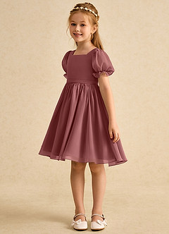 Azazie Jolie Blumenmädchenkleider A-Linie mit ärmel Chiffon Kleid Amethyst image5