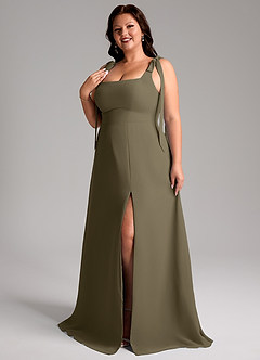 Azazie Debra Bridesmaid Dresses Willow Green A-Line with Pockets Chiffon Convertible Dress image11