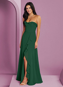 Barbie ♥ Azazie Bridesmaid Dresses Dark Green A-Line Sweetheart Neckline Chiffon Dress image1