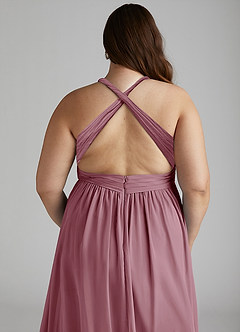 Azazie Ashia Bridesmaid Dresses Vintage Mauve A-Line Pleated Chiffon Dress image12
