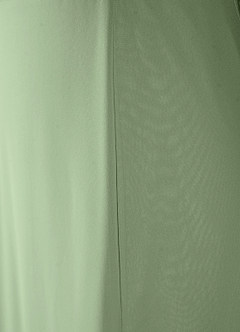 Bow Tie Dusty Sage Chiffon Midi Dress With Slit image11