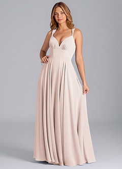 Azazie Darana Bridesmaid Dresses Rose Petal A-Line Corset Chiffon Dress image3