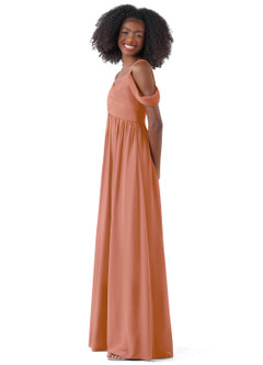 Azazie Lianne Junior MAI TAI A-Line Off the Shoulder Chiffon Dress image8