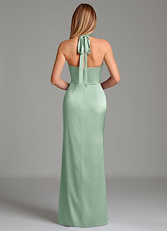 Azazie Serenity Bridesmaid Dresses Agave Mermaid Sweetheart Neckline Stretch Satin Dress image6