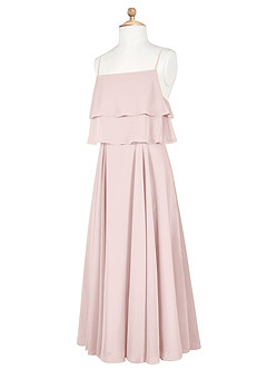 Azazie Ensley Junior Blushing Pink A-Line Pleated Chiffon Dress image9