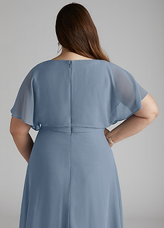 Azazie Aaliyah Modest Bridesmaid Dresses A-Line Scoop Pleated Chiffon Floor-Length Dress image10