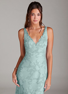 Azazie Tianna Brudtärnklänningar Klä av Tubklänning i Blommig Utbrändhet Spets Dimma image5