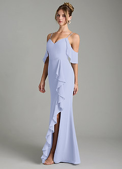 Azazie Alexys Bridesmaid Dresses Lavender Sheath Off the Shoulder Chiffon Dress image5