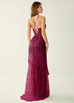 Fayerosa Burgundy Beading Sequin Embroidery Prom Dress image2