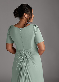 Azazie Bessie Kleider für die Brautmutter A-Linie Plissee Gittergewebe Kleid Agave image10