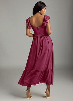 Azazie Anaya Bridesmaid Dresses Mulberry A-Line Pleated Chiffon Dress image5