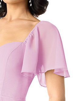 Azazie Chloe Bridesmaid Dresses Candy Pink A-Line Sweetheart Neckline Chiffon Dress image6