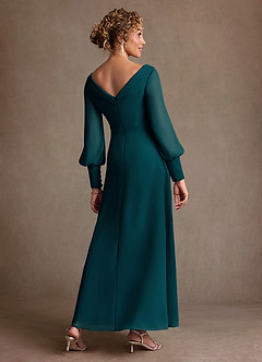 Azazie Paterson Suknie dla Matki Panny Młodej Linia A Pofałdowany Szyfon Długość kostki Sukienka image2