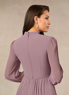 Azazie Adellah Kleider für die Brautmutter A-Linie Plissee Chiffon Kleid Altrosa image4