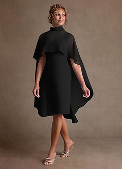 Azazie Irna Klänningar till brudens mor Klä Kolumn i Chiffong Svart image3