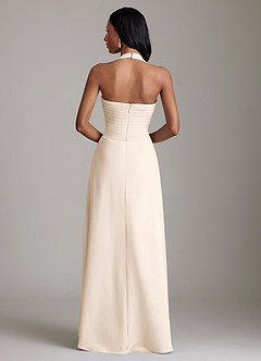 Azazie Clarisa Robes de demoiselle d'honneur Robe Trapèze en Mousseline de soie Plissée Albâtre Blanc image2