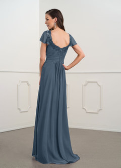 Azazie Gwenyth Mother of the Bride Dresses Neptune A-Line Lace Chiffon Dress image5