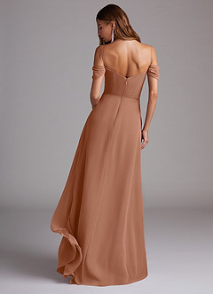 Azazie Marley Bridesmaid Dresses Bronzer A-Line Off the Shoulder Chiffon Convertible Dress image8