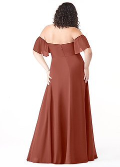 Azazie Sue Bridesmaid Dresses Auburn A-Line Off the Shoulder Chiffon Convertible Dress image8