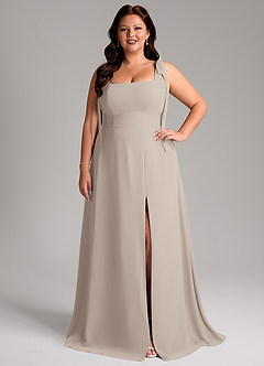 Azazie Debra Bridesmaid Dresses Frost A-Line with Pockets Chiffon Convertible Dress image1