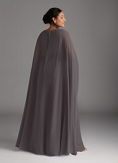 Azazie Isa Mother of the Bride Dresses Steel Grey A-Line V-Neck Pleated Chiffon Dress image8
