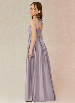 Azazie Arianthe Junior Dusk A-Line with Pockets Matte Satin Dress image3