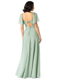 Azazie Chloe Bridesmaid Dresses Agave A-Line Sweetheart Neckline Chiffon Dress image2