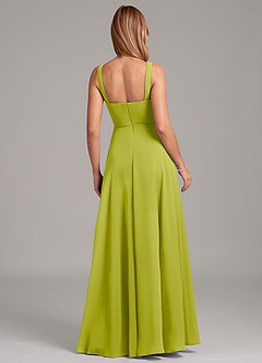 Azazie Shaude Bridesmaid Dresses Lemongrass A-Line Pleated Chiffon Dress image2