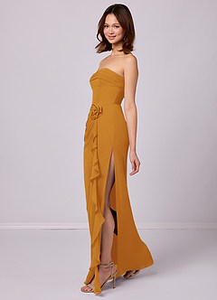 Barbie ♥ Azazie Bridesmaid Dresses Butterscotch Sheath Strapless Chiffon Convertible Dress image3