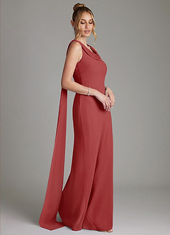 Azazie Jaya Brautjungfernkleider Etui Plissee Chiffon Kleid Rost image4