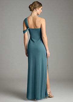 Azazie Tati Jurken voor bruidsmeisjes Jurk van Mesh met Kolom Off the Shoulder Bermuda image5