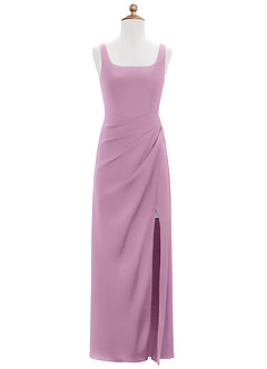 Azazie Mero Junior Wisteria Mermaid Pleated Stretch Satin Dress image6