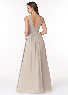 Azazie Ranvie Final Sale Black A-Line V-Neck Pleated Chiffon Dress image10