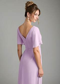 Azazie Ambrosia Bridesmaid Dresses Frosted Lilac A-Line Pleated Chiffon Dress image7