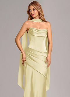 Azazie Pelagia Suknie dla druhen Syrena Gorset Satyna elastyczna Do ziemi Sukienka image5